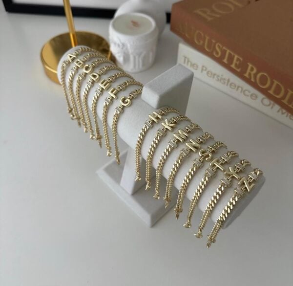 Gold-Gümüş Harfli Bileklik